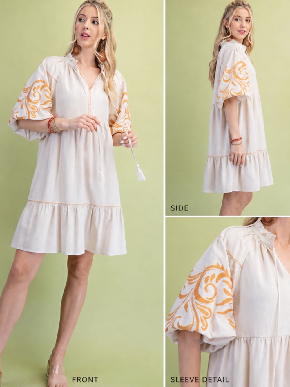 GiGio Linen Blend Boho Dress | LA Boutique